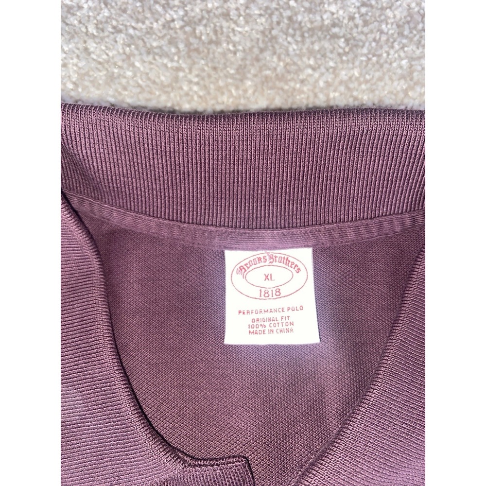 Brooks Brothers Performance Polo Maroon Cotton Mens XL Golden Lamb Preppy Work - Picture 2 of 8